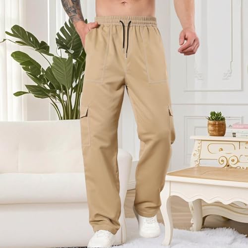 DESKABLY Mens Cargo Pants Relaxed Fit Casual Stretch Work Pant Tappered Workout Athletic Pants Elastic Waist Joggers Pockets2