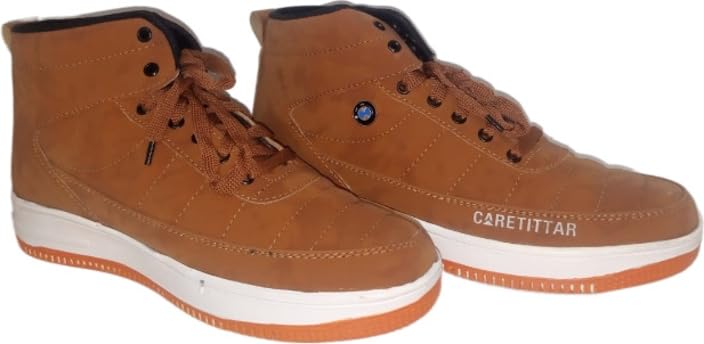 Image of Mens Nubuck Leather Casual Shoes (6 UK,Tan-Black)