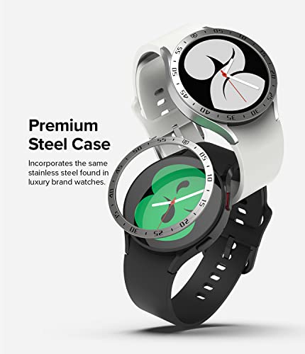 Image of Ringke Bezel Styling Compatible with Samsung Galaxy Watch 4 40mm / Galaxy Watch FE Accessory Adhesive Frame Ring Cover Anti Scratch [Stainless Steel] Protection - Silver [40-01]