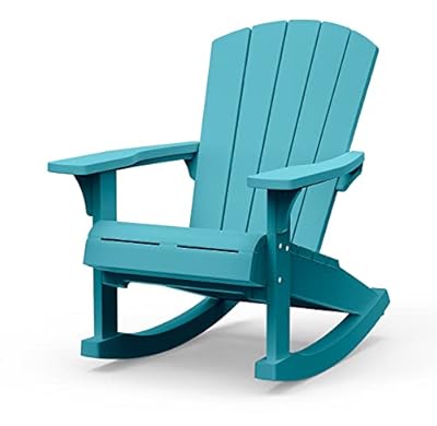 Keter Adirondack Rocker Resin Outdoor Furniture Patio Chair -Perfect for Porch, Pool, and Fire Pit Seating, Teal