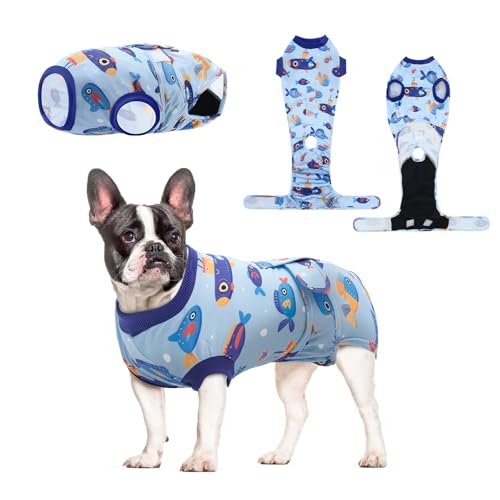 Image of CuteBone Recovery Suit for Dogs Cats After Surgery, Prevent Licking Dog Onesies Pet Surgery Recovery Suit Shirt Abdominal Wounds Bandages SSF11L