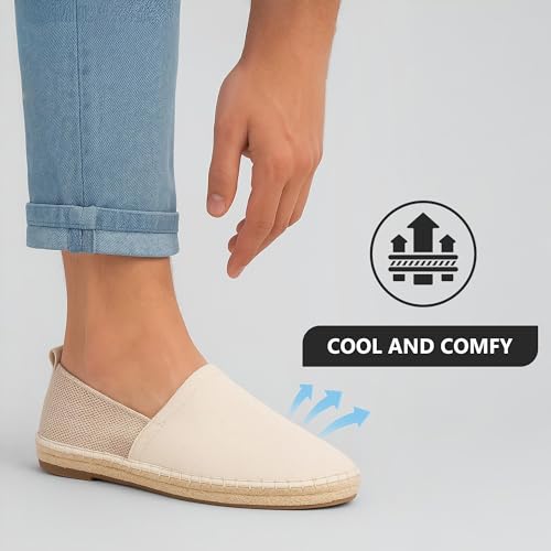VOLIRIN & KAMMV Closed Toe Comfortable Canvas Slip on Flat Espadrilles for Men4