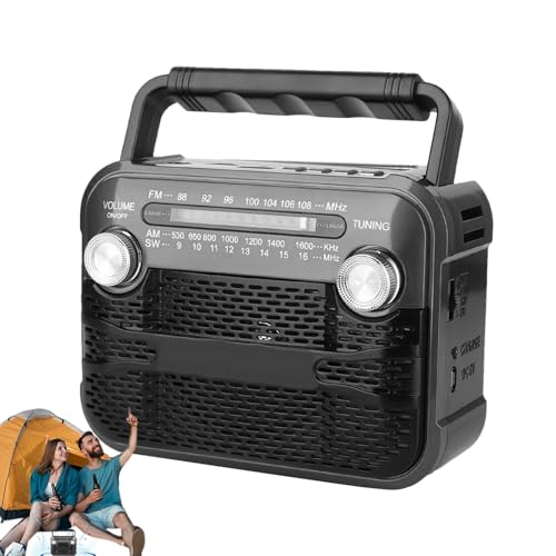 Radio météo manivelle avec 3 luminosités pour l'éclairage de survie