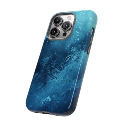 Coque rigide brillante iPhone 14 Pro texture cinématographique bleue glace - 2