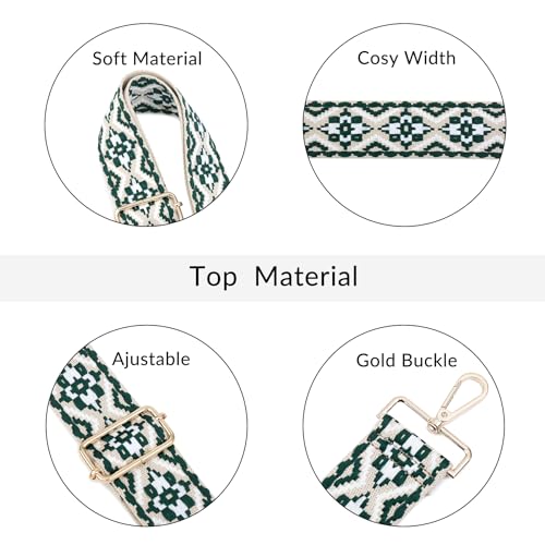 Image of Wide Shoulder Strap Replacement for Crossbody Handbag Canvas Belt Guitar Adjustable Strap with Gold Hardware