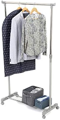 Compactor Loft Steel Clothes Rail with Adjustable Height, Silver/Grey