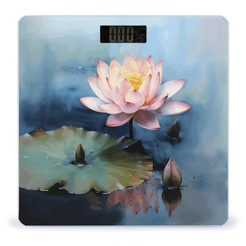 Báscula Digital de Baño Lotus Flower Painting 180kg miniatura 1