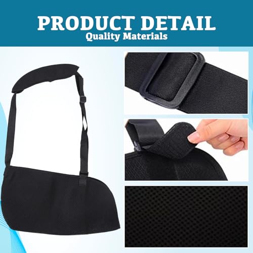 LFCFBH Arm Sling for Shoulder Injury Adjustable Meshshoulder Sling for Arm Support(Black) - Image 3