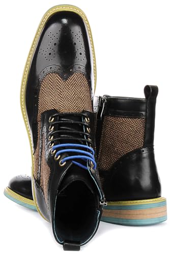 Hi Kennedy Men's Butterfly Print Brogue Boot Ankle Boots4
