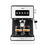 Ufesa Monza Macchina Caffè macinato e Cialde Monodose ESE, Pressione 20 BAR, Pannello Digitale Tattile, Vaporiera Regolabile, Serbatoio 1,5 L, Funzione Scaldatazze, 1050 W