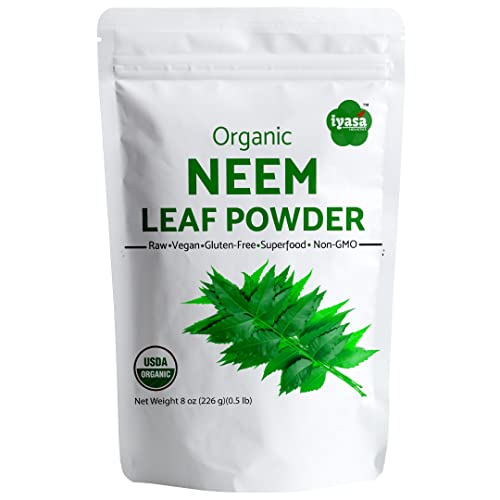 Iyasa Holistics Usda Organic Neem Leaf Super Greens Powder To Support Blood And Liver Purification, Promote Healthy Hair And Clear Skin Complexion Having Resealable Bag 8 Oz/ 226G #TOP8