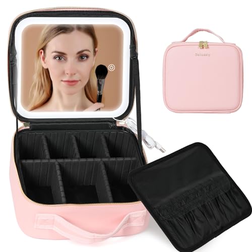 Behaesty 185143729 Travel Makeup Bag With Led Lighted Mirror cover