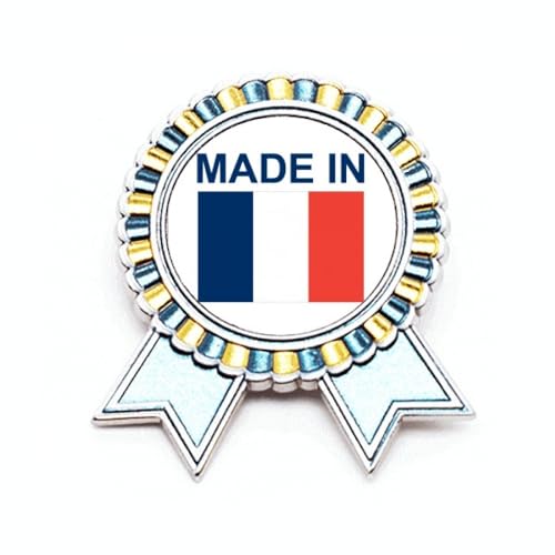 Broche France Country Love métal M, insigne de veste et accessoire de mode pour sac et chapeau