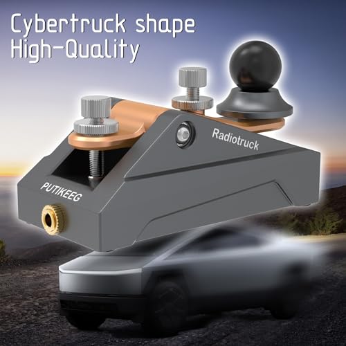 Image of CW Telegraphy Key Auto Morse - Radio HAM Send Telegram Key Lambic Single Paddle Transmission Morse Code Key with Aluminum Alloy Body Base