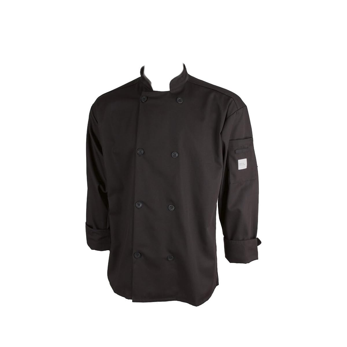 Mercer Culinary M60010BKXS Millennia Men's Cook Jacket with Traditional Buttons, X-Small, Black