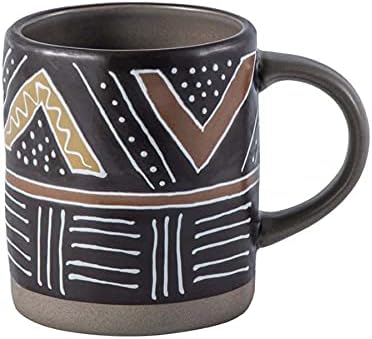ANTOWALL Ceramic Coffee Mugs 16 Oz Large Office Tea Cup Personalized Gifts Funny Cappuccino Espresso Latte Household Handmade Big Coffee Mugs for Man and Woman (Black)