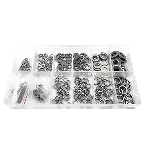 Mogen886 350Pcs M3-M10 Spring Washer Anti-Corrosion Wear-Resistant Spring Washer Assortment Set For Repair Tools Silver #TOP23