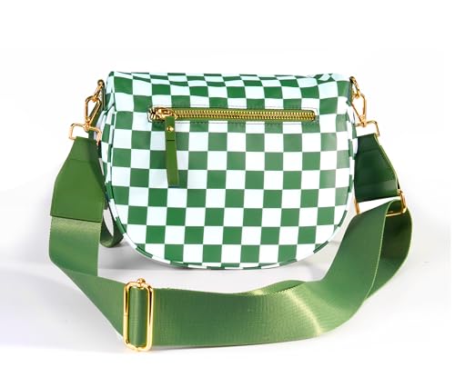 Image of FEIBOON Spacious Checkered Nylon Crossbody Bag Bum Bag Handbags Wallets for Women