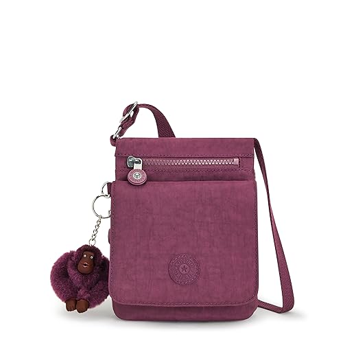 Kipling Nova bolsa feminina Eldorado, transversal leve, bolsa de viagem de nylon, Tom ameixa escura, Small