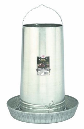 Little Giant® Hanging Metal Poultry Feeder | Chicken Feeder | Outdoor Hanging Bird Feeder | Galvanized Steel Feed Container with Hanging Handle | 40 Pound