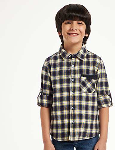 Image of Amazon Brand - Jam & Honey Boys 100% Cotton Printed Regular Fit Long Sleeve Shirt