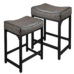 Counter Height Bar Stools Set of 2, 24 Inch Stools for Kitchen Counter with Soft Cushion Bar Stools and Barstools Steel Frame, Counter Height Stools for Kitchen Island Bar Support 350lbs Grey Counter Height Bar Stools Set of 2 24 Inch Stools for Kitchen Counter with Soft Cushion Bar Stools and Barstools Steel Frame Counter Height Stools for Kitchen Island Bar Support 350lbs Grey