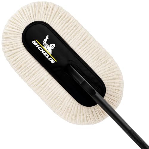 Image of MICHELIN Wax Infused Car Duster with Thick Microfiber Strands | Scratch-Free & Lint-Free Dust Removal | Long Handle Car Cleaning Brush for Paint, Glass, Chrome & Plastic Surfaces