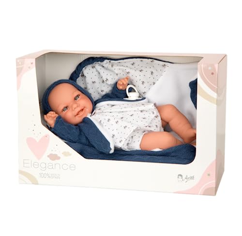 Arias Muñeca con Peso Elegance 35 cm Babyto Azul Vestido con Manta 60731