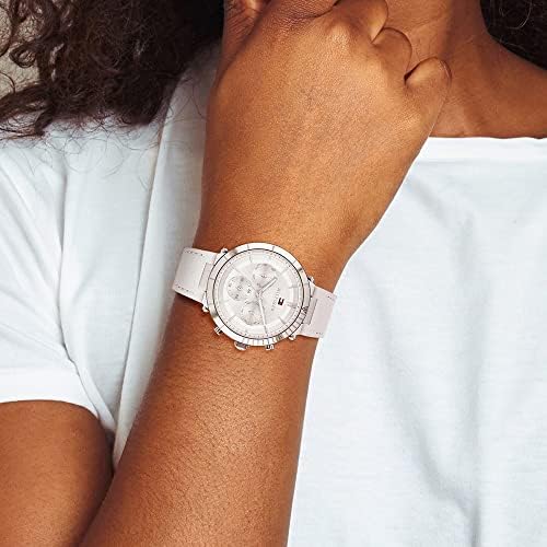 Tommy Hilfiger Mężczyźni Emery Zegarek, Srebrny/Biały, 38 mm