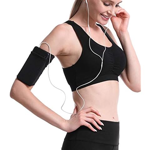 Universal Sports Fitness Armband Cell Phone Armband Sleeve for iPhone X/XS/XR 8 7 6 6S Plus, Galaxy S10/9/S8/S7/Edge/Plus LG HTC Pixel, Running Sports Arm Band Pouch Wristband for Gym Workouts, Black Cover