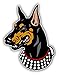 Doberman Pinscher Dog Mascot Round Metal 0.75