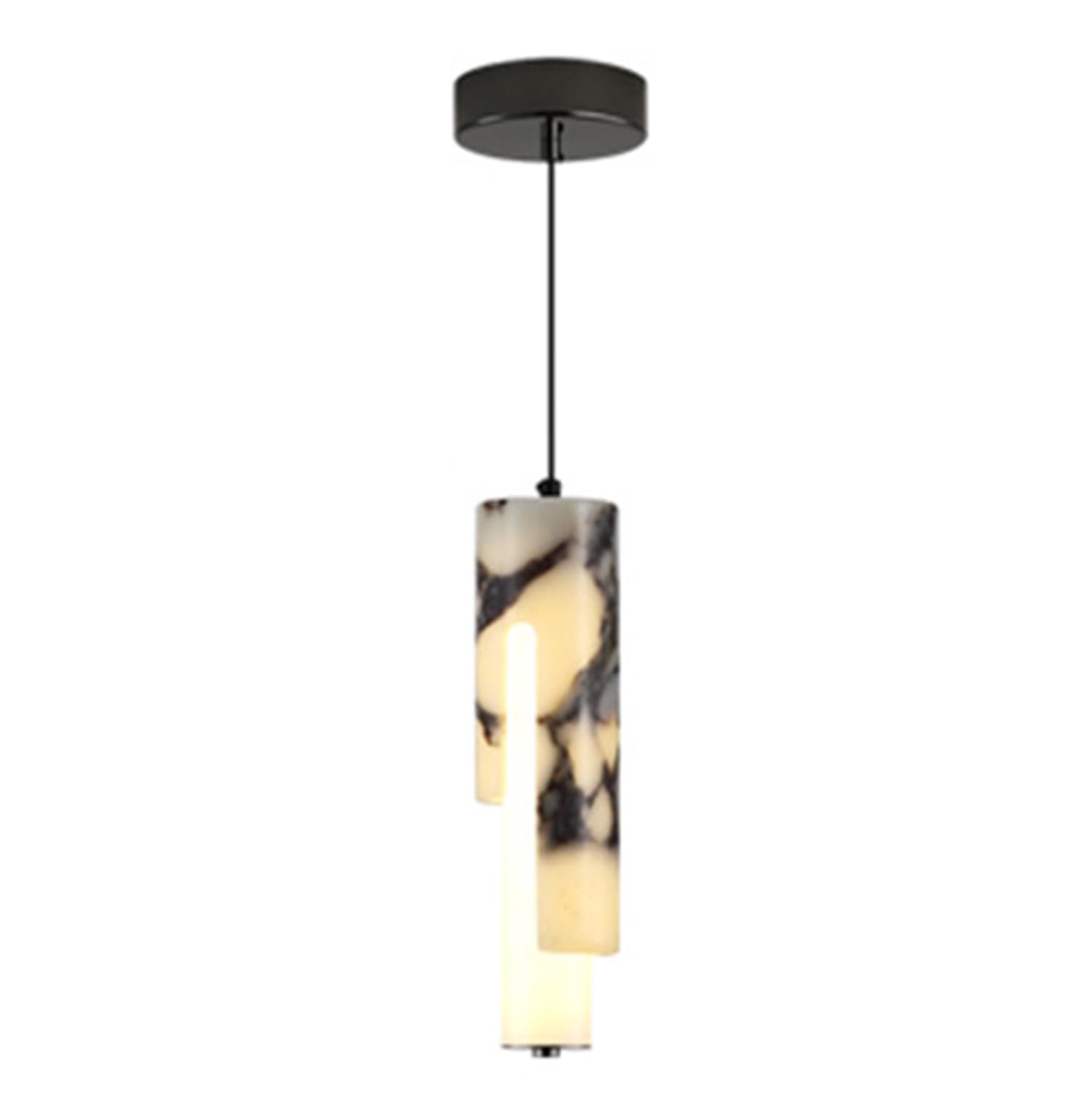 Lampada a sospensione con sorgente luminosa in marmo naturale