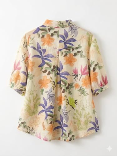 Image of URBAN OX Women's Casual Shirt - Stylish Printed Long Top for Women & Girls | Elegant Shirt for Women | Breathable Summer Tops for Women