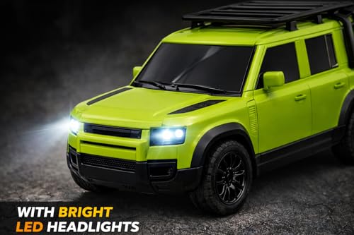 Image of TEC TAVAKKAL Remote Control Car for Kids & Adults, 50 Km /h High Speed RC Car with LED Headlights, 60+ Feet Range, Type-C Rechargeable Off-Road SUV Toy Car, 4 Direction Control (Green)