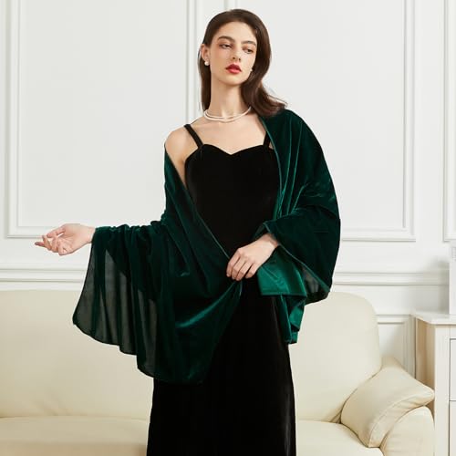 Huralona Women Velvet Shawl and Wrap for Evening Dresses Wedding Bridal Scarf Poncho Cape Party Prom Dress Accessories2