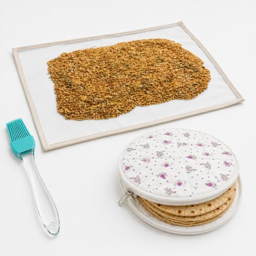 Image of FREE Oil Brush with XULCU 40 x26 cm Large Pure Cotton Papad & Vadagam Drying Cloth, Protective Zipper Net Cover, Reusable Breathable Sun Drying Sheet for Spices, Millets & Grains, Pack of 1 (Beige)