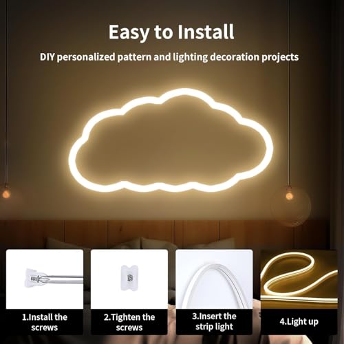 Image of Neon Strip Light, 13.1 feet, Flexible Silicone LED, IP65 Waterproof, with 12V Adaptor, for Bedroom, Gaming Room & Home Decor | 4 Meter | Warm White