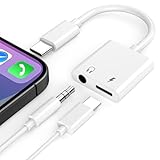 [MFi Certified] iPhone 15 Headphone Adapter Splitter, 2 in 1 USB Type C to 3.5 mm Aux Audio Adapter with PD 60W Fast Charging for iPhone 15/15 Plus/15 Pro/15 Pro Max, Galaxy S23/S22, iPad Pro