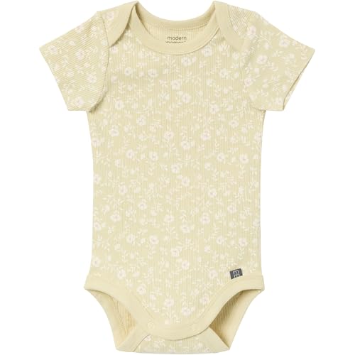 Modern Moments by Gerber Baby Girls' Short Sleeve Bodysuit and Shorts Set, Dusty Yellow Floral/Light Rose, 3-6 Months — view 4