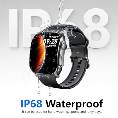 Poounur Smartwatch Herren, 2.01" HD AMOLED Curved-Display, Fitness Tracker – Ansicht 5