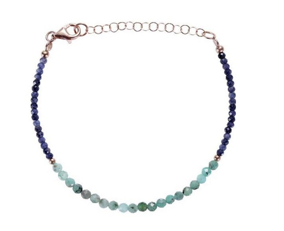 Bracelet émeraude et saphir minimaliste pour sublimer vos tenues quotidiennes avec élégance
