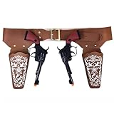 Cowboy Role-Playing Prop Toy Gun Western Holster Set for Adults, Adjustable Belt Halloween Costume Accessory for Men and Women
