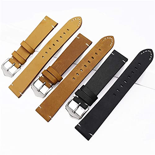 Bracelet montre cuir véritable hypoallergénique boucle acier 22mm
