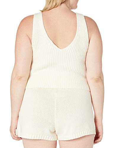 Image of The Drop Womens Sylvie Cotton Blend V-Neck Cropped Sweater Tank