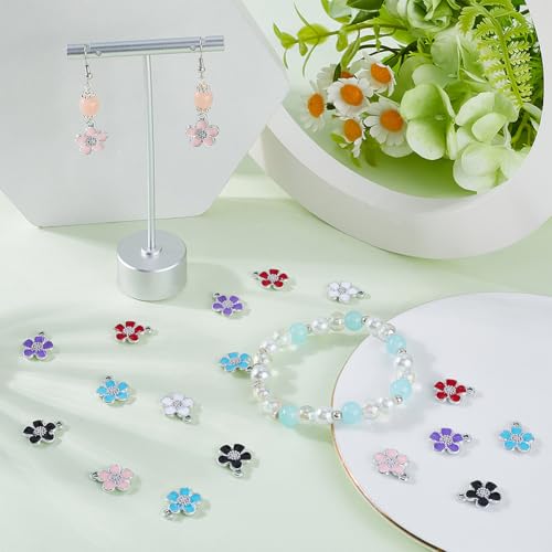 Breloques en émail fleurs en alliage pour bijoux sans ternissement - 4