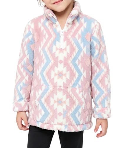 Image of EARKOHA Girls Cow Print Sherpa Fleece Jackets Fall Winter Outerwear