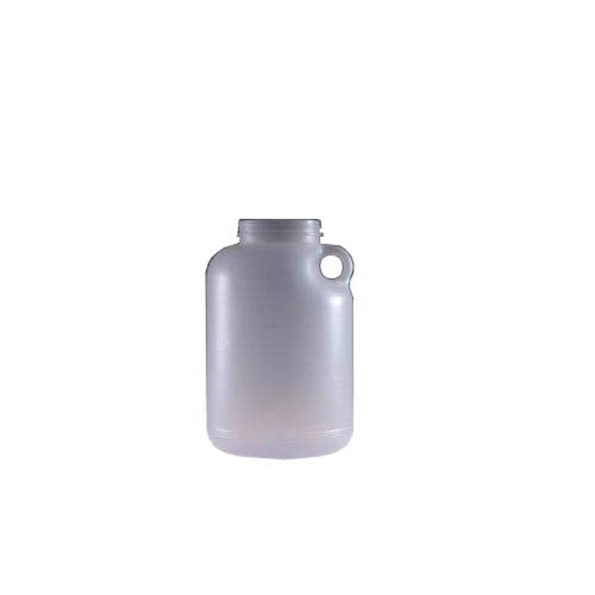 Qorpak PLC-06548 Natural HDPE Wide Mouth Handled Round Jug with 89-400 White Polypropylene SturdeeSeal Polyethylene Foam Lined Cap, 128 oz (Pack of 60)