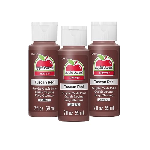 Apple Barrel Acrylic Paint in Assorted Colors (2 oz), 21467, Tuscan Red (Pack of 3)
