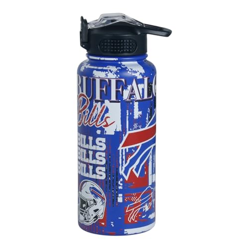 Proformance Home NFL Buffalo Bills ProPress Homefield Mashup 32oz Stainless Steel Water Bottle Press Top Lid