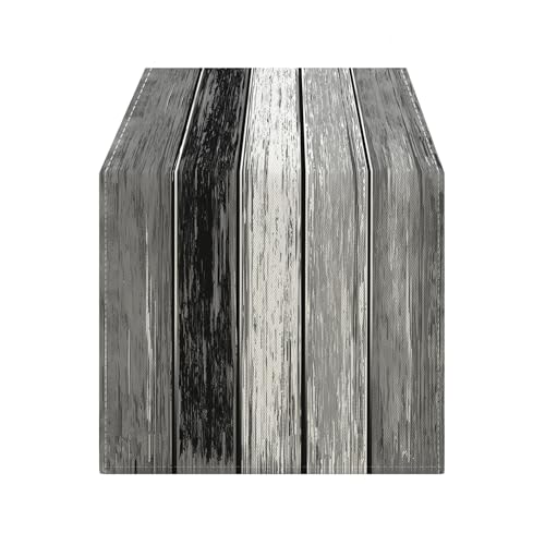 LOZULO Grey Vintage Table Runner Rustic Coffee Table Runners Linen Striped Patterned Table Cover Outdoor Waterproof Table Cloth Decoration 40x180cm - Cosy Home Interiors LOZULO Grey Vintage Table Runner Rustic Coffee Table Runners Linen Striped Patterned Table Cover Outdoor Waterproof Table Cloth Decoration 40x180cm - Image 3